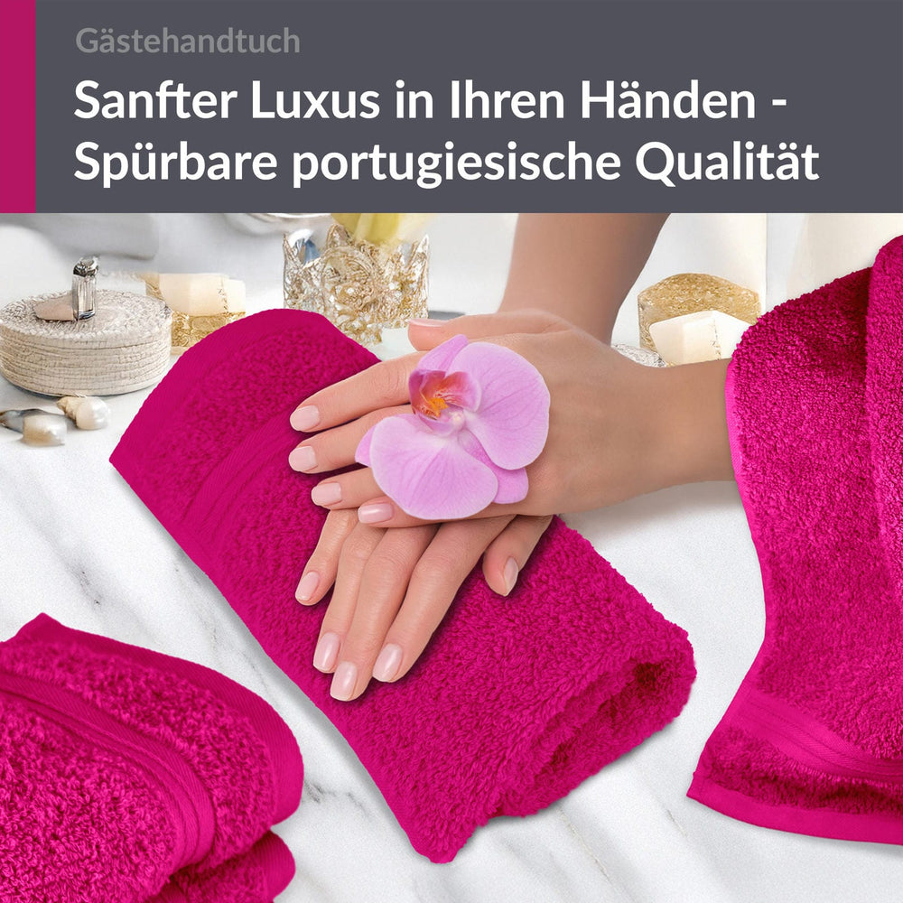 Gästehandtuch 30x50 cm 4er Set  Pink - Purpur