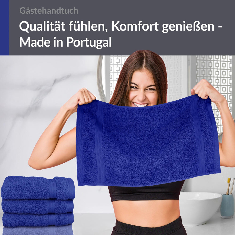 Gästehandtuch 30x50 cm 4er Set  Blau - Königs