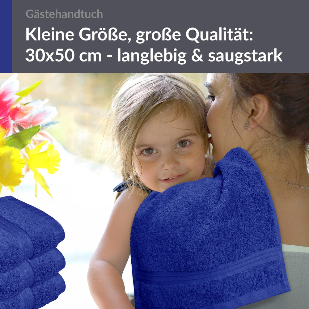 Gästehandtuch 30x50 cm 4er Set  Blau - Königs