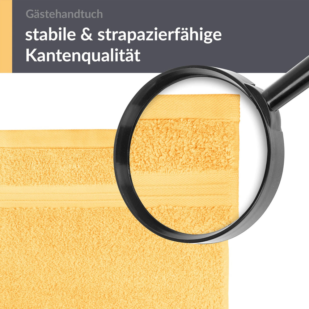 Gästehandtuch 30x50 cm 4er Set  Gelb - Aprikosen