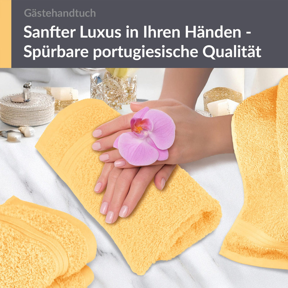 Gästehandtuch 30x50 cm 4er Set  Gelb - Aprikosen