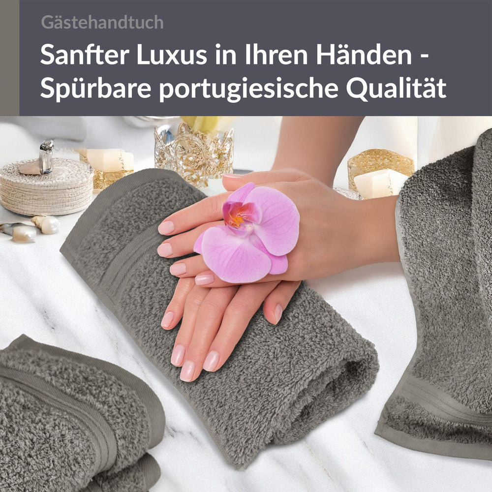 Gästehandtuch 30x50 cm 4er Set  Grau - Dunkel