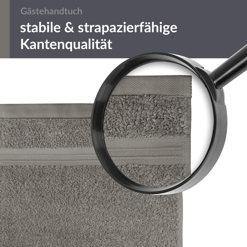 Gästehandtuch 30x50 cm 4er Set  Grau - Dunkel