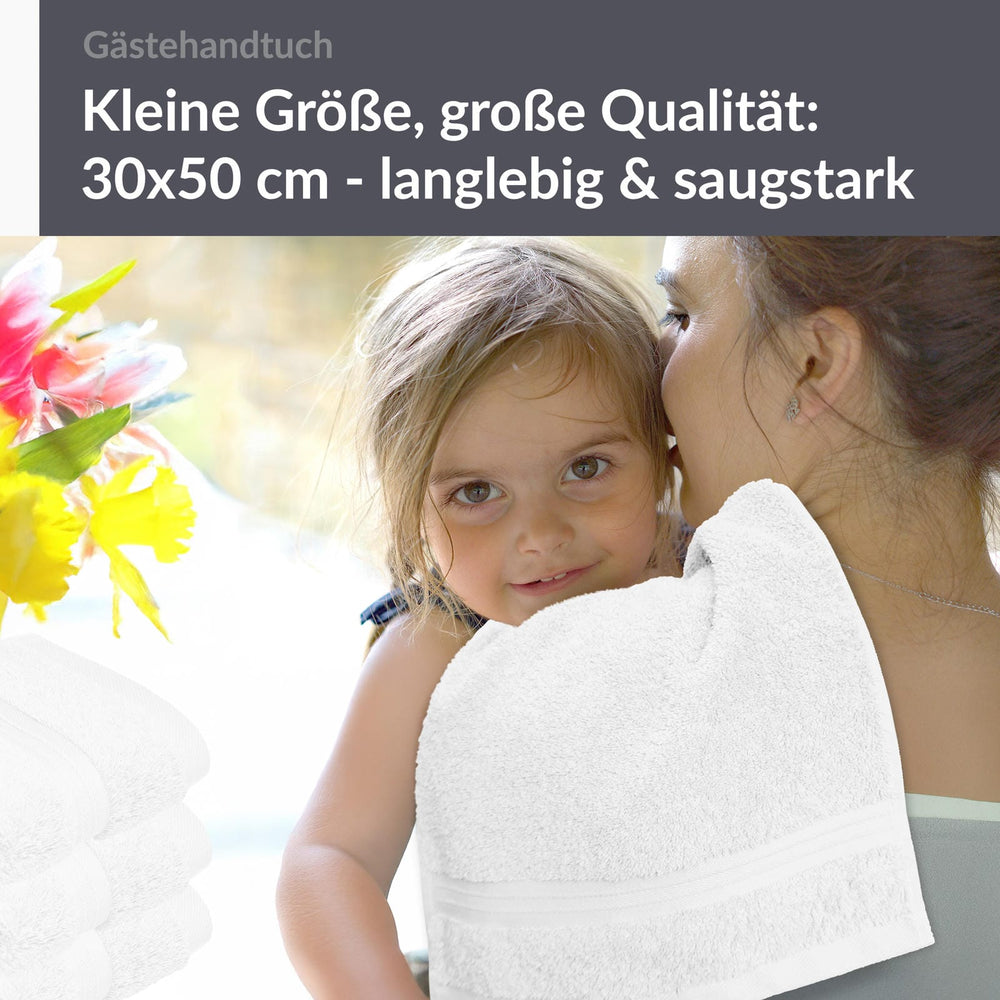 Gästehandtuch 30x50 cm 4er Set  Weiß