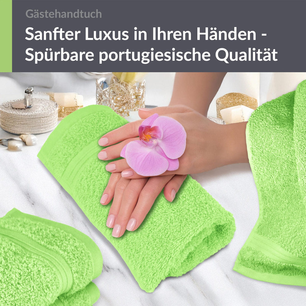 Gästehandtuch 30x50 cm 4er Set  Grün - Apfel