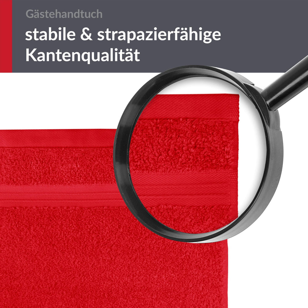 Gästehandtuch 30x50 cm 4er Set  Rot - Scharlach