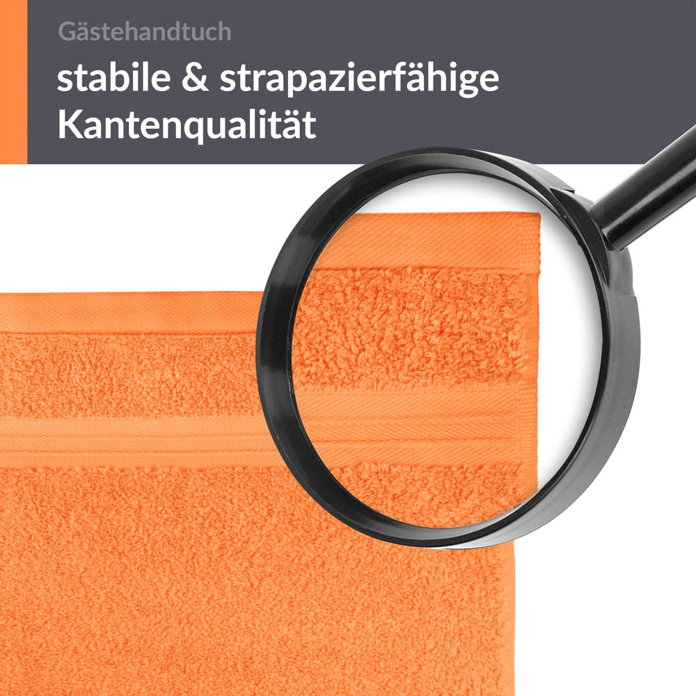 Gästehandtuch 30x50 cm 4er Set  Orange - Blutorange