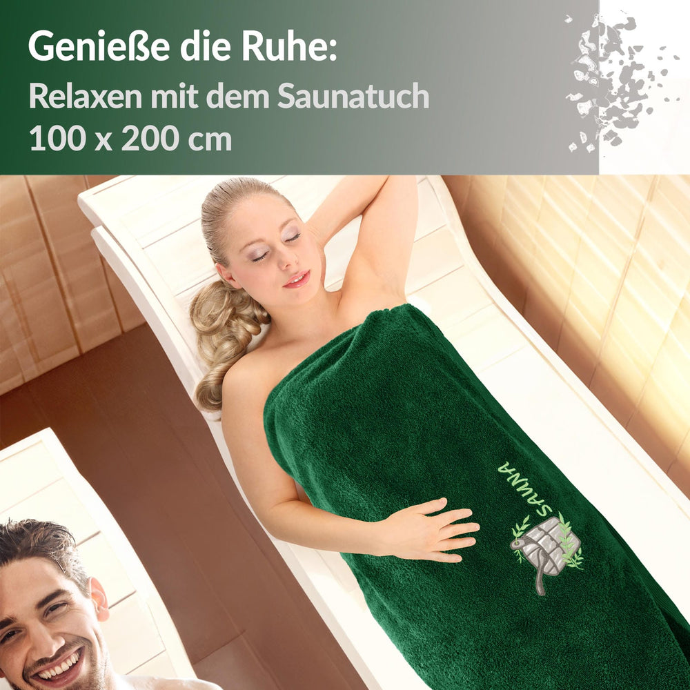XXL Saunahandtuch 100x200 cm Lillby Grün - Tanne