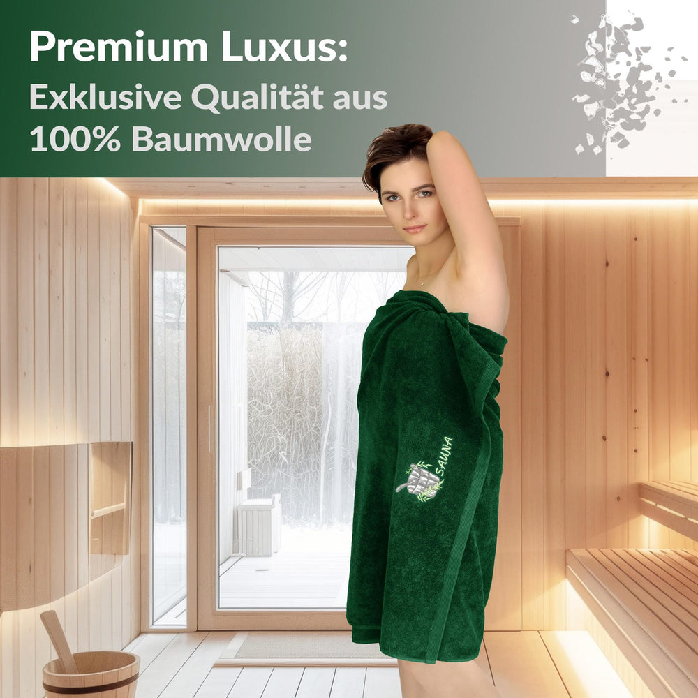 XXL Saunahandtuch 100x200 cm Lillby Grün - Tanne