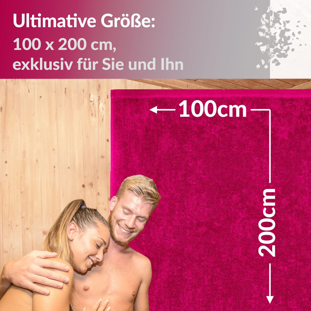 XXL Saunahandtuch 100x200 cm Lillby Pink – Purpur
