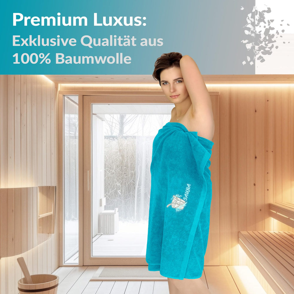 XXL Saunahandtuch 100x200 cm Lillby Blau - Aquamarin