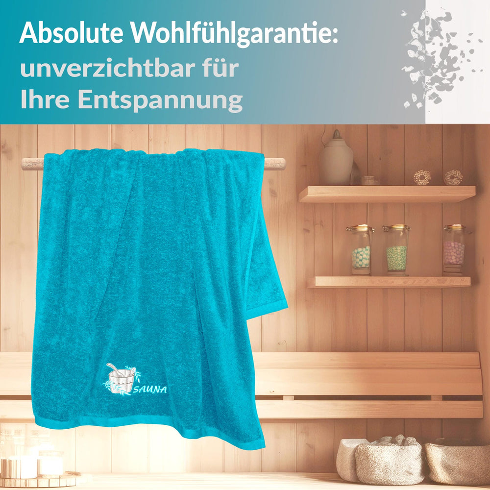 XXL Saunahandtuch 100x200 cm Lillby Blau - Aquamarin