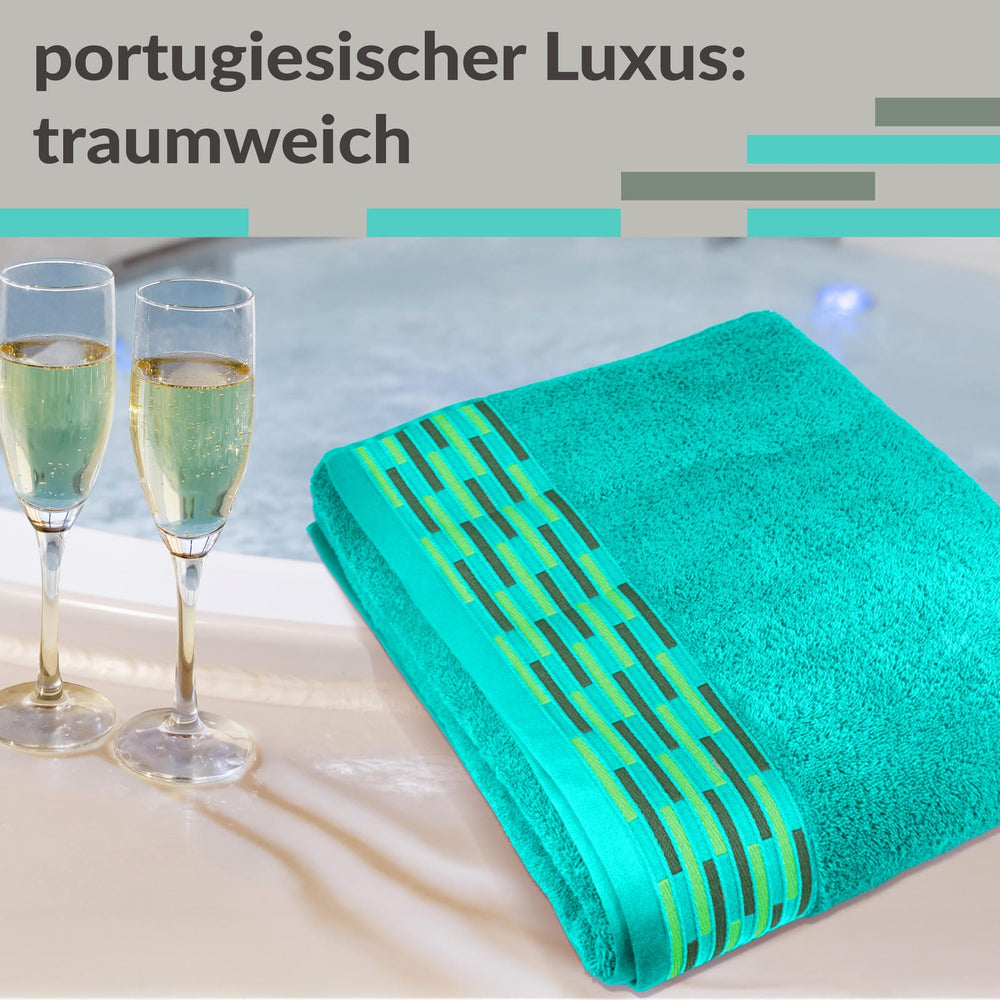 Saunahandtuch groß 100x200 cm, Lugano Saunatuch Türkis - Meer