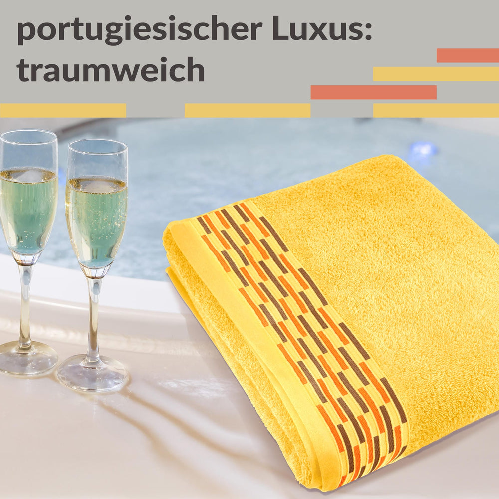 XL Saunahandtuch 80x200 cm superflauschig  Gelb - Aprikose