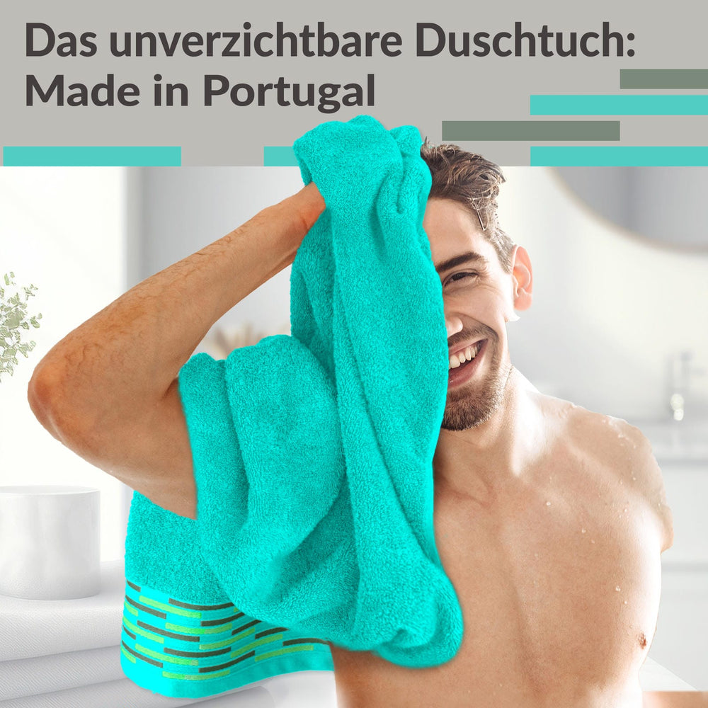 Duschtuch 2er Set 70x140 cm Türkis - Meer, Lugano Badetücher