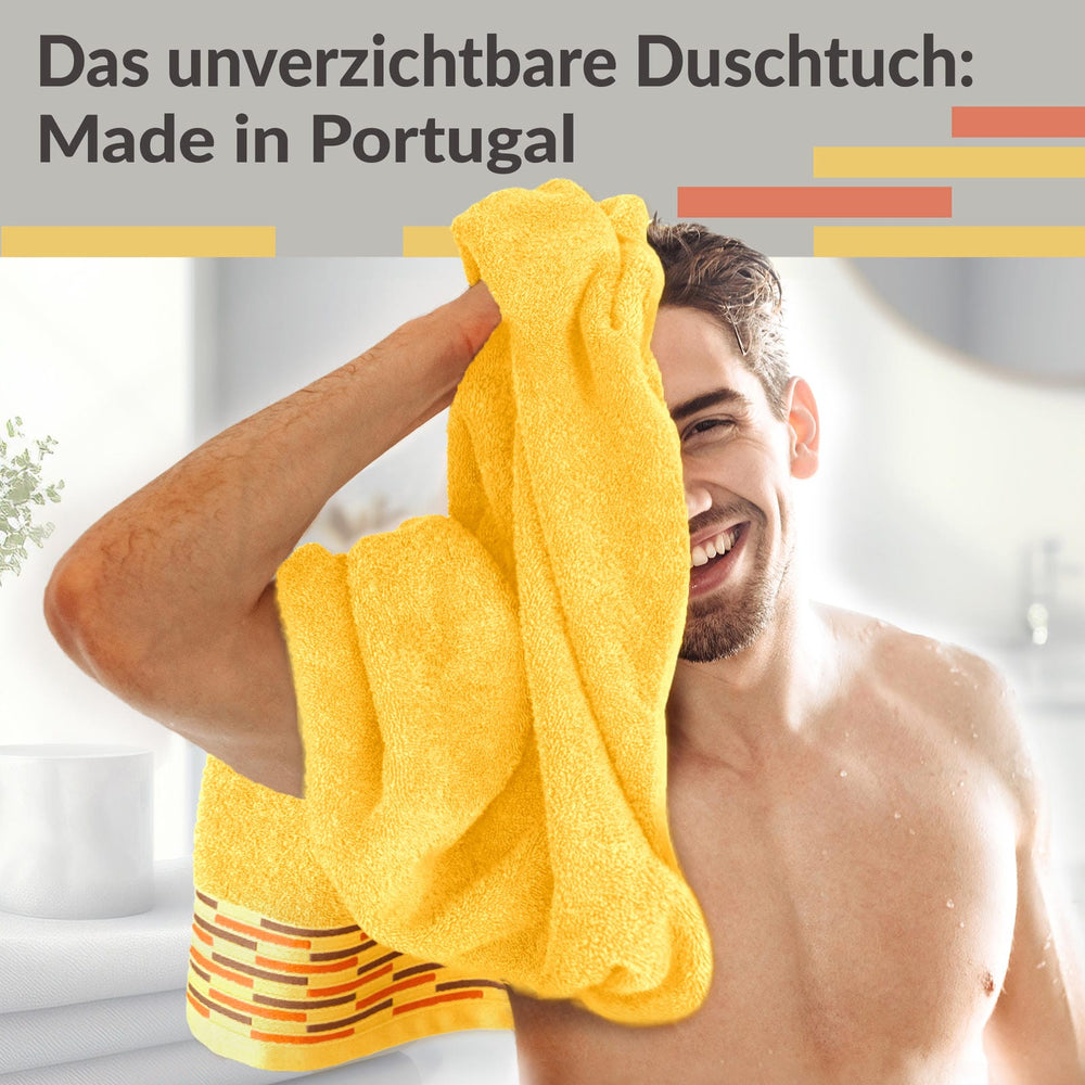 Duschtuch 2er Set 70x140 cm Gelb - Aprikosen, Lugano Badetücher