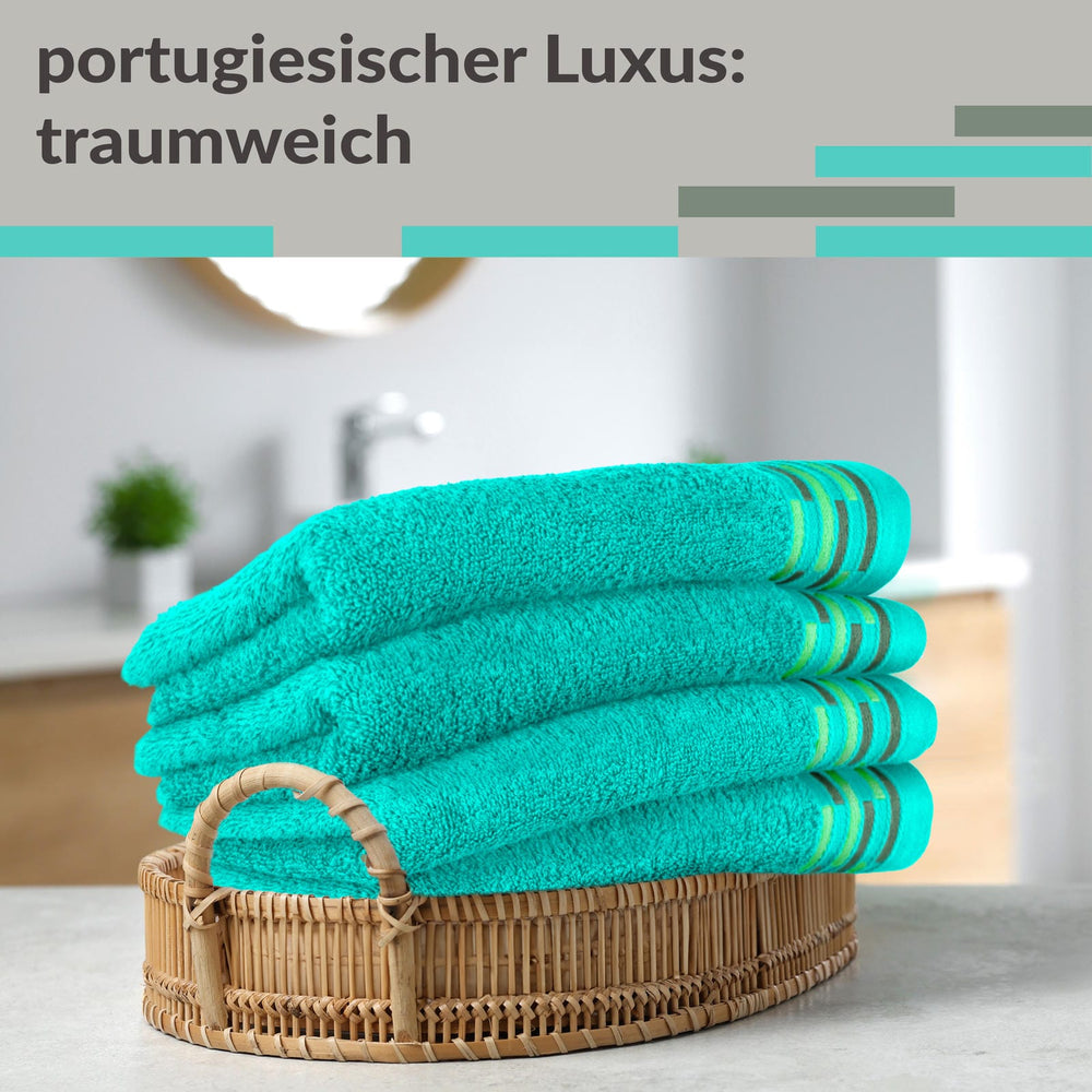 Gäste Handtuchset 30x50 cm Türkis - Meer, Lugano 4 Stück kleine Handtücher