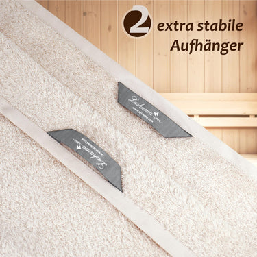 Wellness Frottee Saunatuch 100x200 cm, Lima XXL Sauna Handtuch Natur