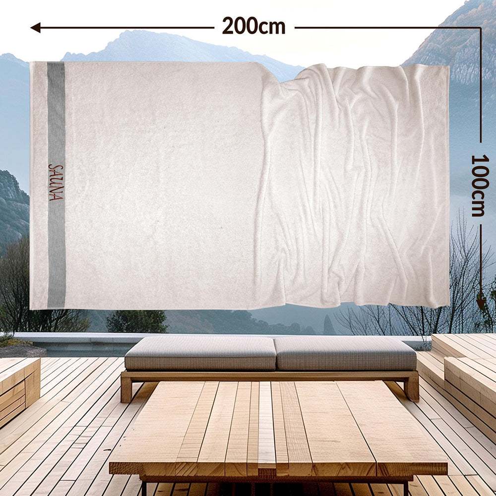 Wellness Frottee Saunatuch 100x200 cm, Lima XXL Sauna Handtuch Natur