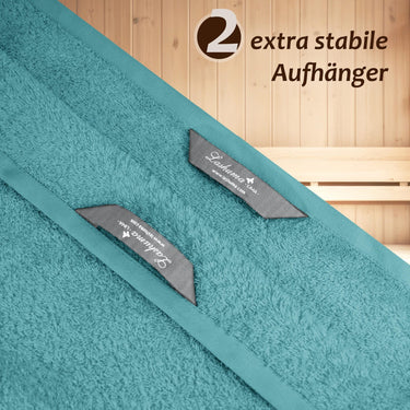 Wellness Frottee Saunatuch 100x200 cm, Lima XXL Sauna Handtuch Grün - Pfefferminz