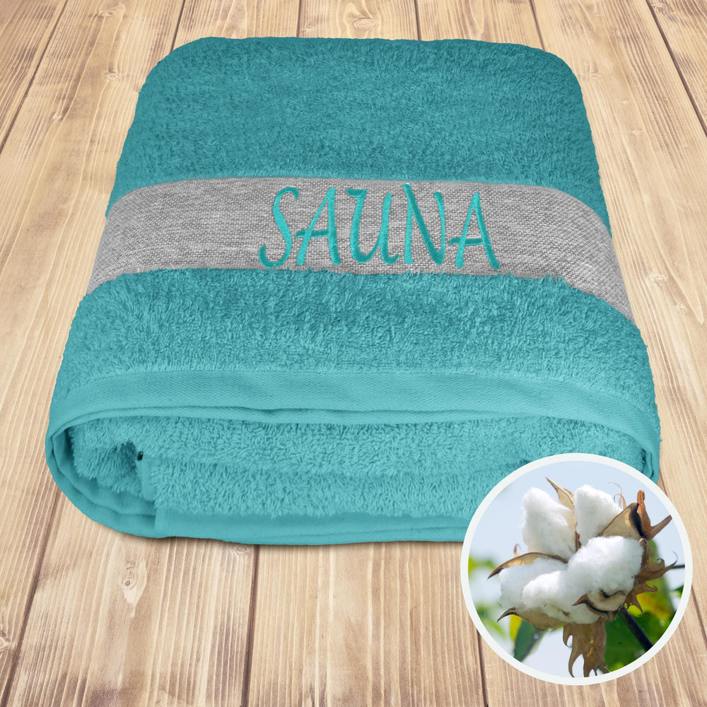 Wellness Frottee Saunatuch 100x200 cm, Lima XXL Sauna Handtuch Grün - Pfefferminz