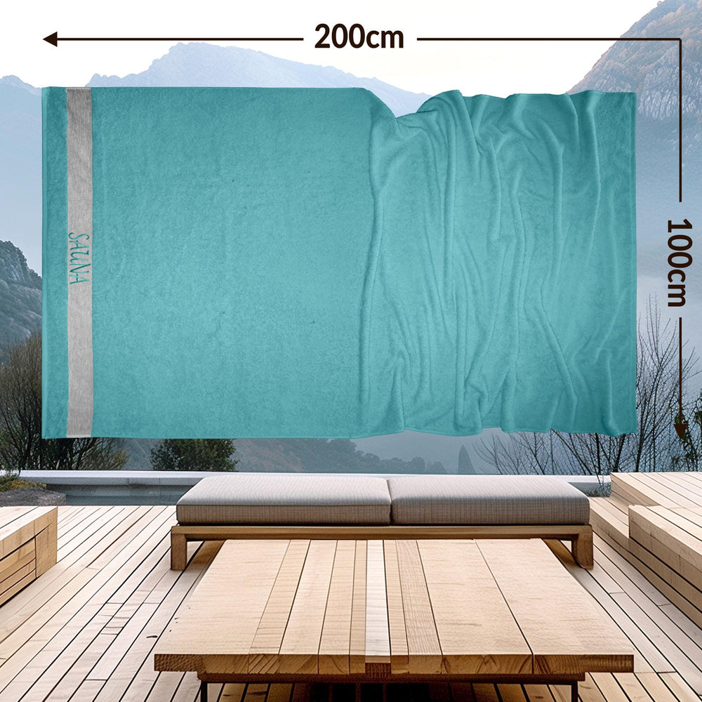 Wellness Frottee Saunatuch 100x200 cm, Lima XXL Sauna Handtuch Grün - Pfefferminz