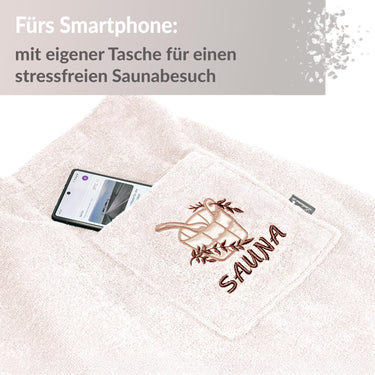 Saunakilt Herren Natur, Saunatuch mit Klettverschluss L - XXL
