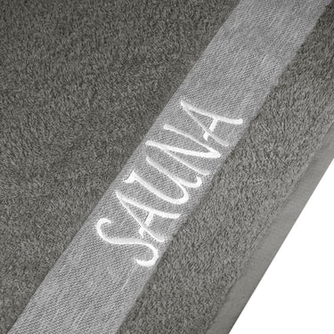 Saunakilt Herren 55x140 cm | Lima Saunahandtuch mit Klettverschluss Grau - Dunkelgrau