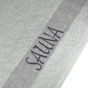 Saunakilt Herren 55x140 cm | Lima Saunahandtuch mit Klettverschluss Grau - Eisgrau