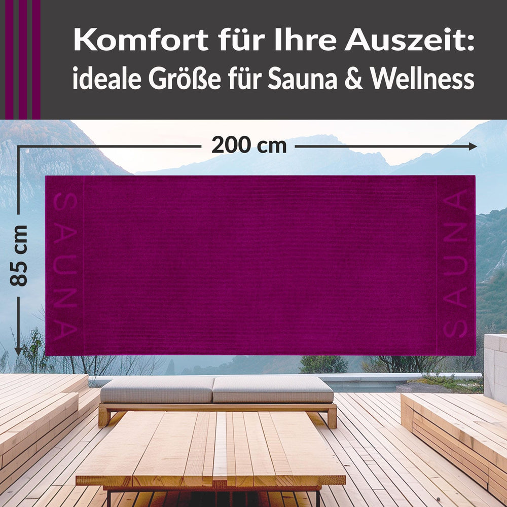 Saunatuch 85x200 cm Violett - Orchidee, Kopenhagen Saunahandtuch