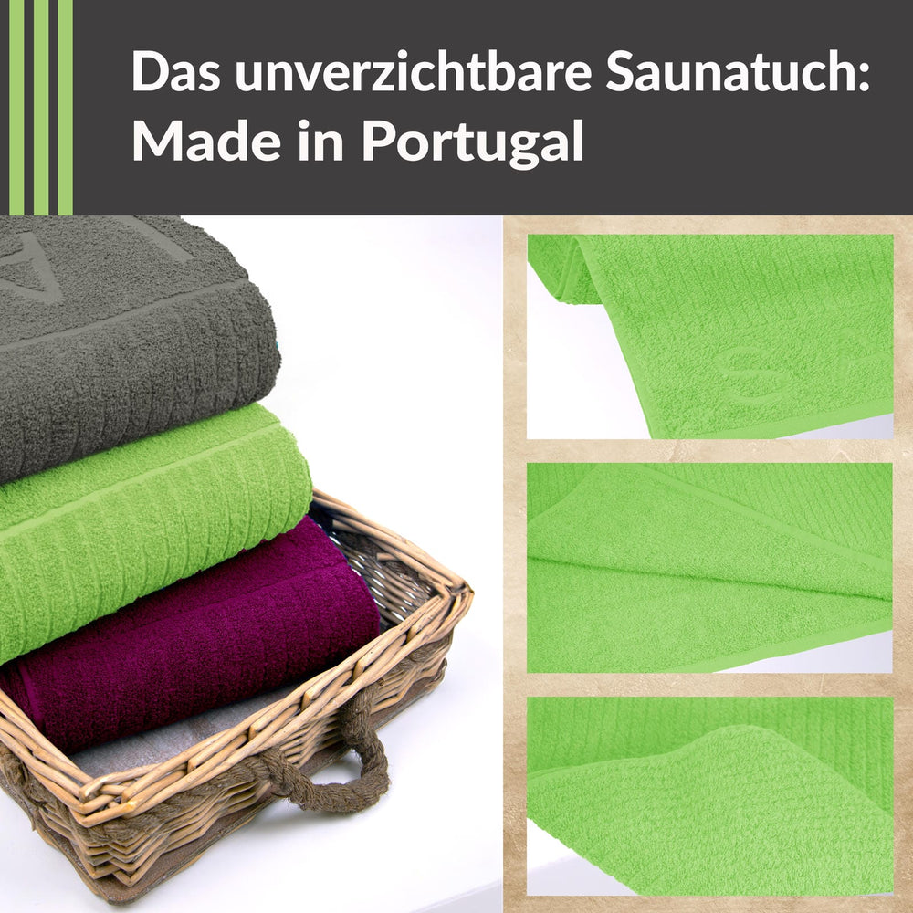 Saunatuch 85x200 cm Grün - Apfel, Kopenhagen Saunahandtuch
