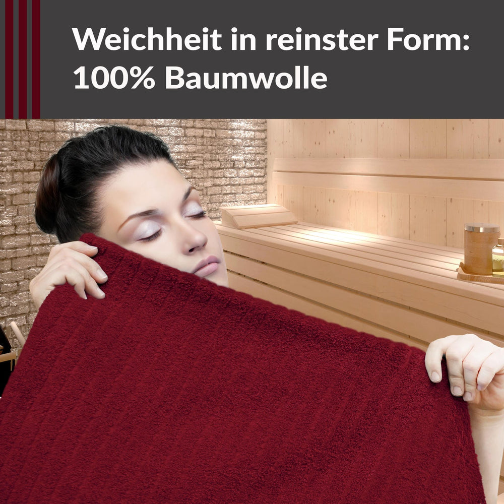 Saunatuch 85x200 cm Rot - Rubin, Kopenhagen Saunahandtuch