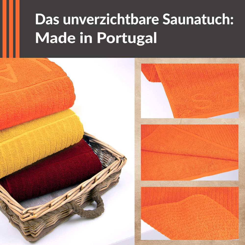 Saunatuch 85x200 cm Orange - Blutorange, Kopenhagen Saunahandtuch