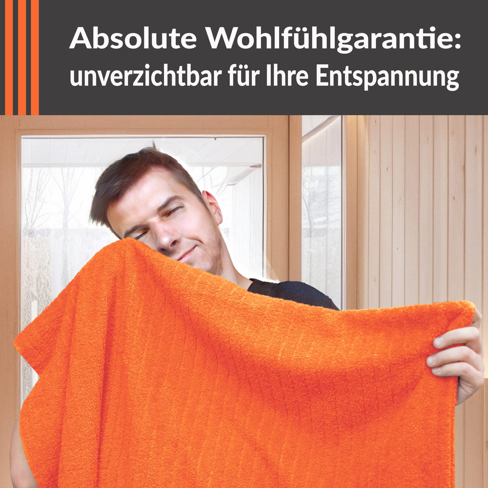 Saunatuch 85x200 cm Orange - Blutorange, Kopenhagen Saunahandtuch