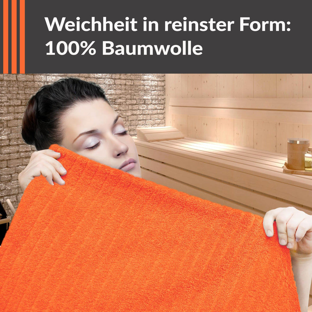 Saunatuch 85x200 cm Orange - Blutorange, Kopenhagen Saunahandtuch
