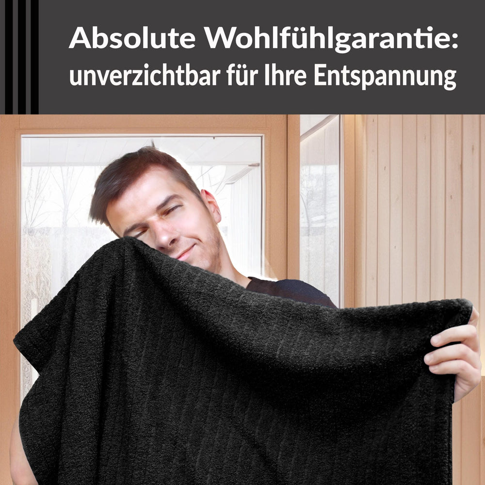 Saunatuch 85x200 cm Schwarz, Kopenhagen Saunahandtuch