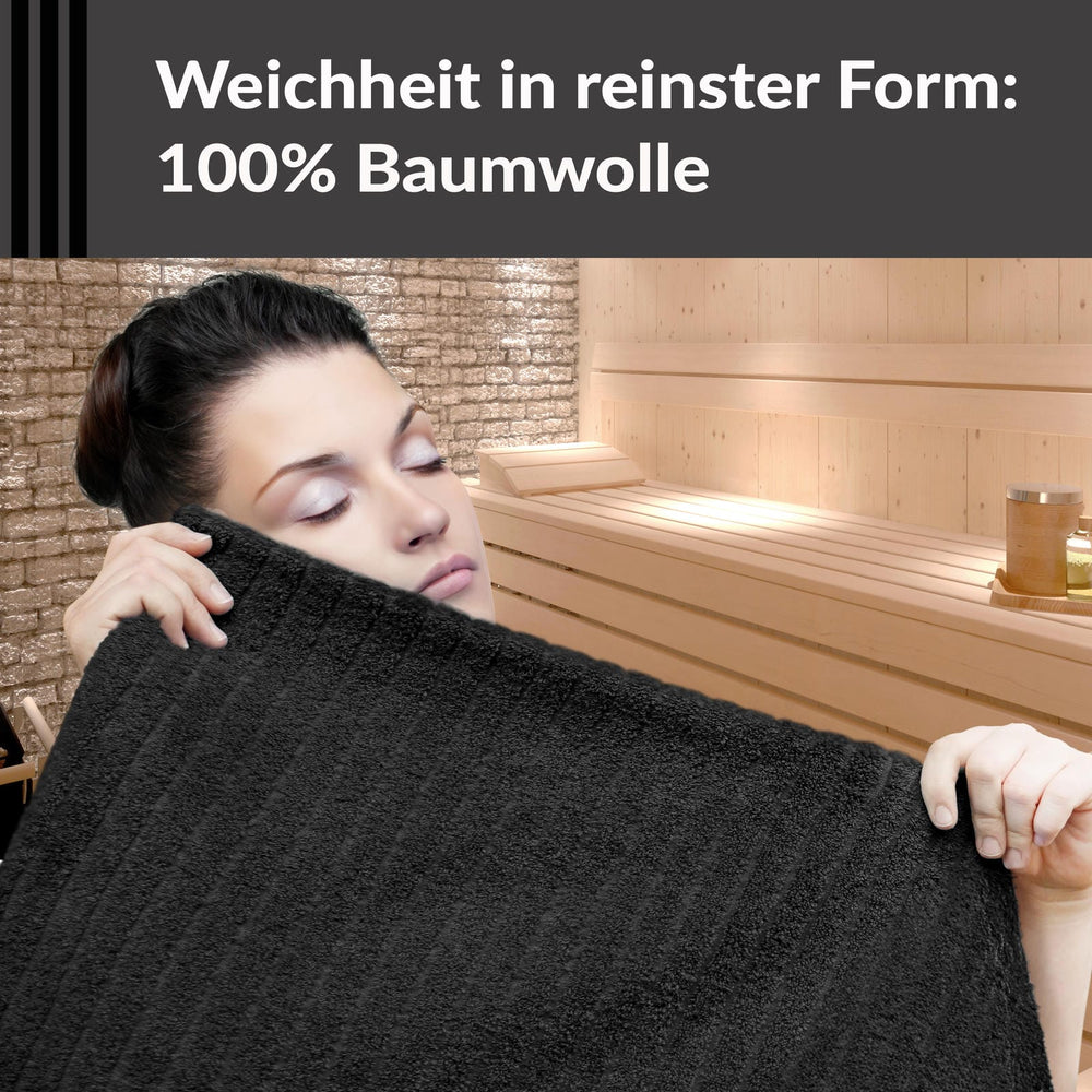 Saunatuch 85x200 cm Schwarz, Kopenhagen Saunahandtuch