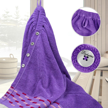 Saunakilt Damen 75x150 cm, Lugano Saunahandtuch mit Knöpfen Lila - Lavendel