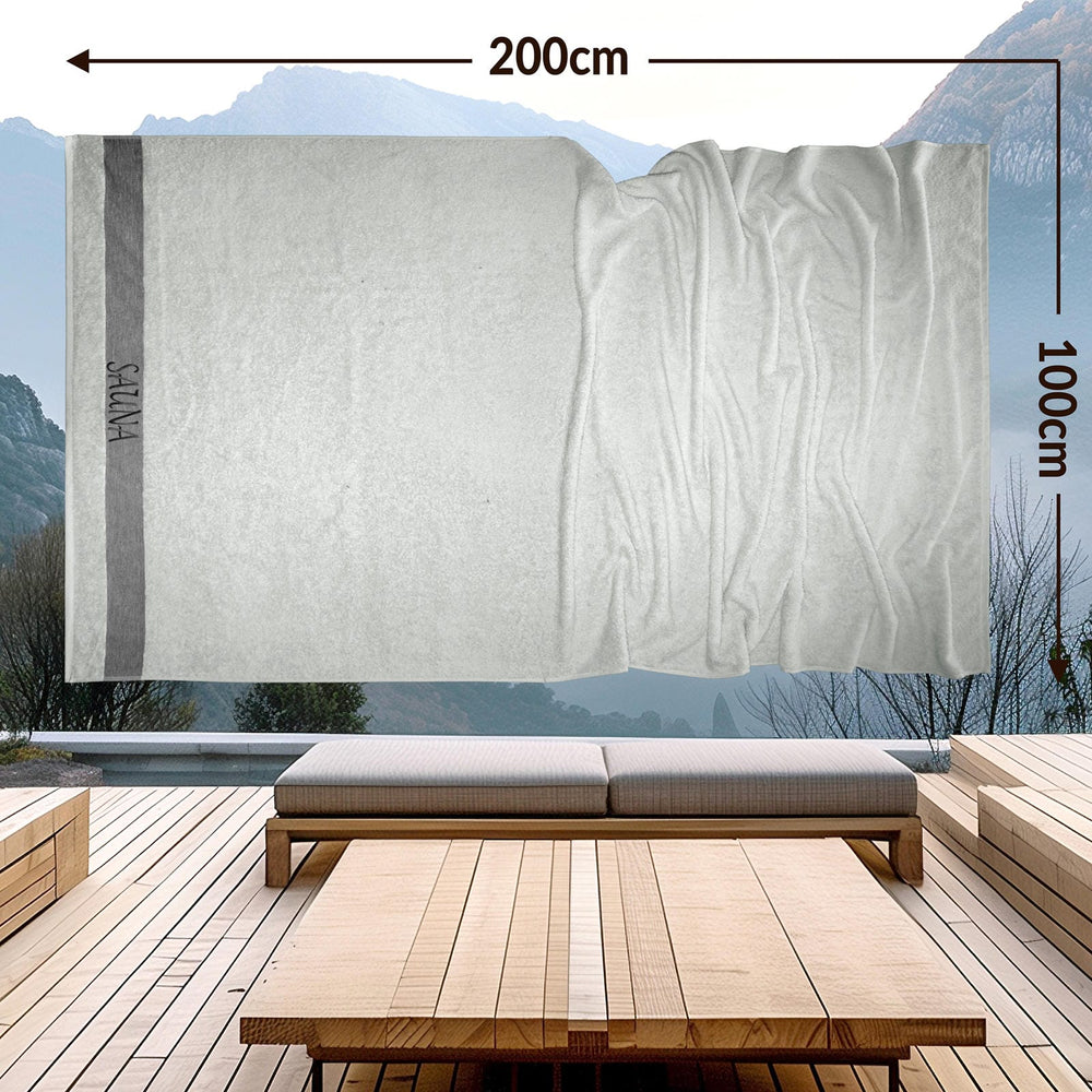 Wellness Frottee Saunatuch 100x200 cm, Lima XXL Sauna Handtuch Grau - Eisgrau
