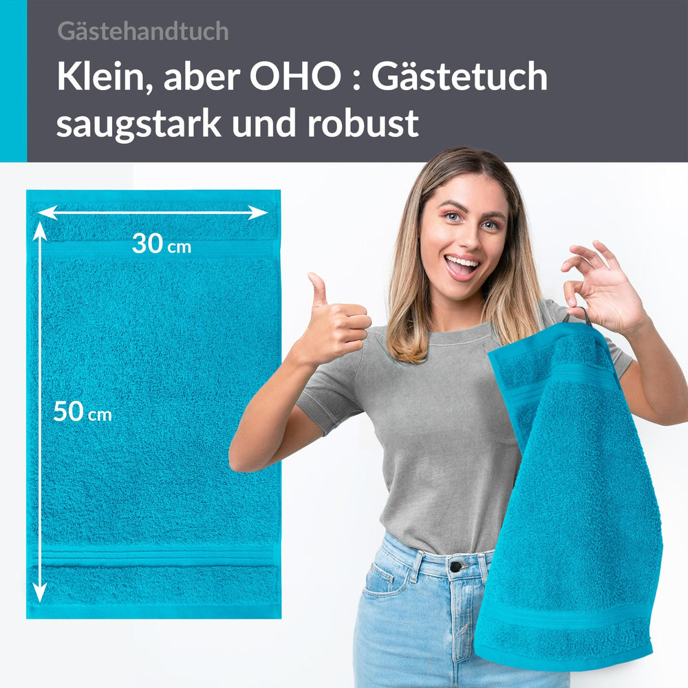 Gästehandtuch 30x50 cm Blau - Aquamarin