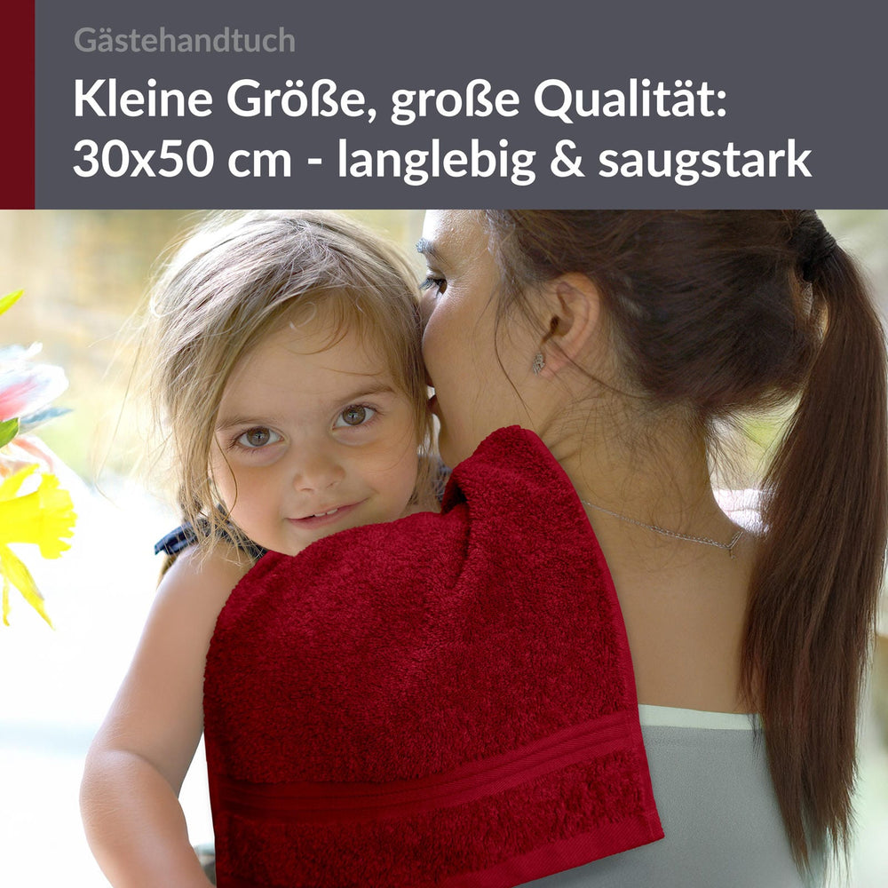Gästehandtuch 30x50 cm Rot - Rubin