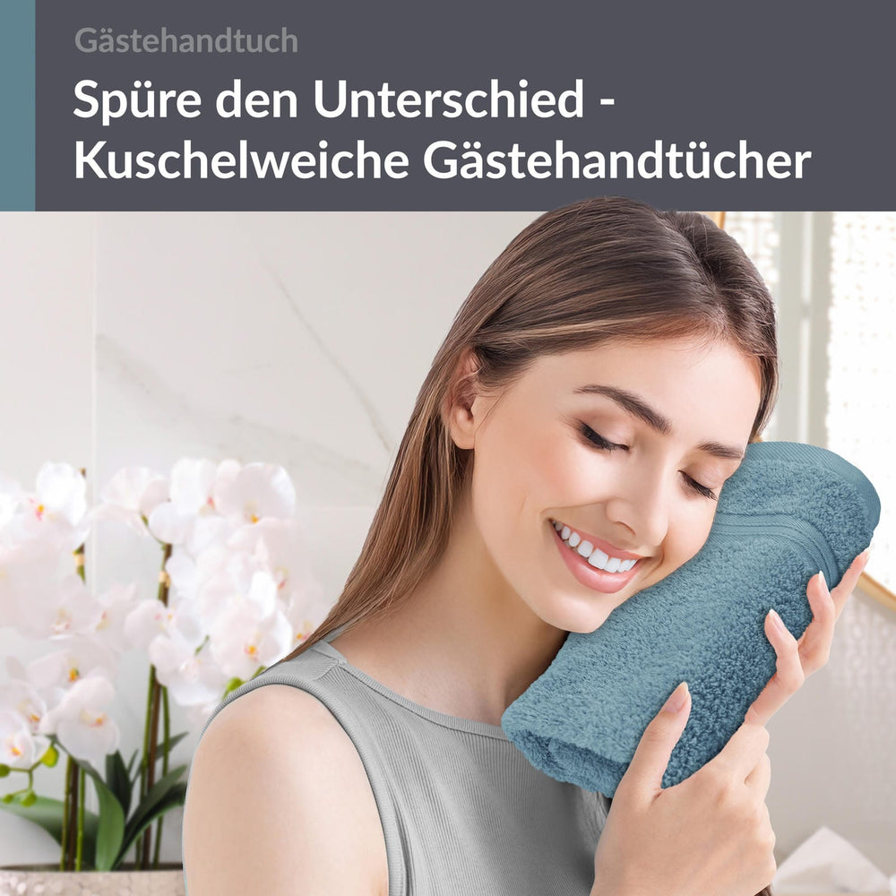 Gästehandtuch 30x50 cm Blau - Tauben