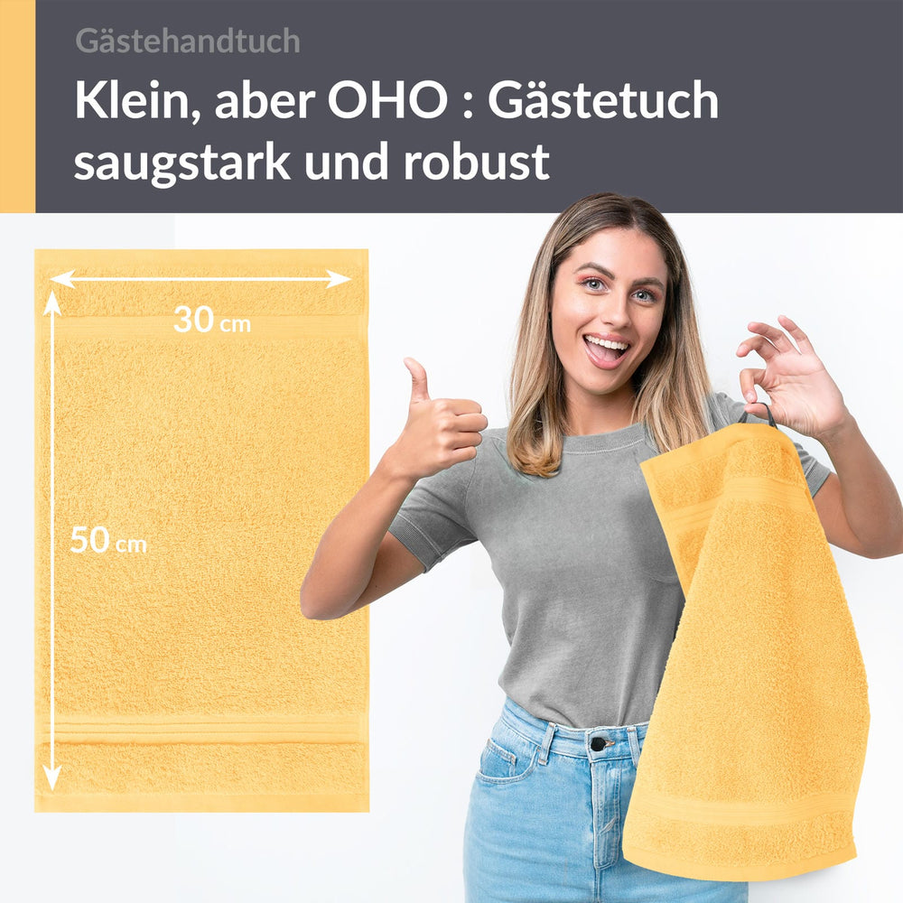 Gästehandtuch 30x50 cm Gelb - Aprikosen