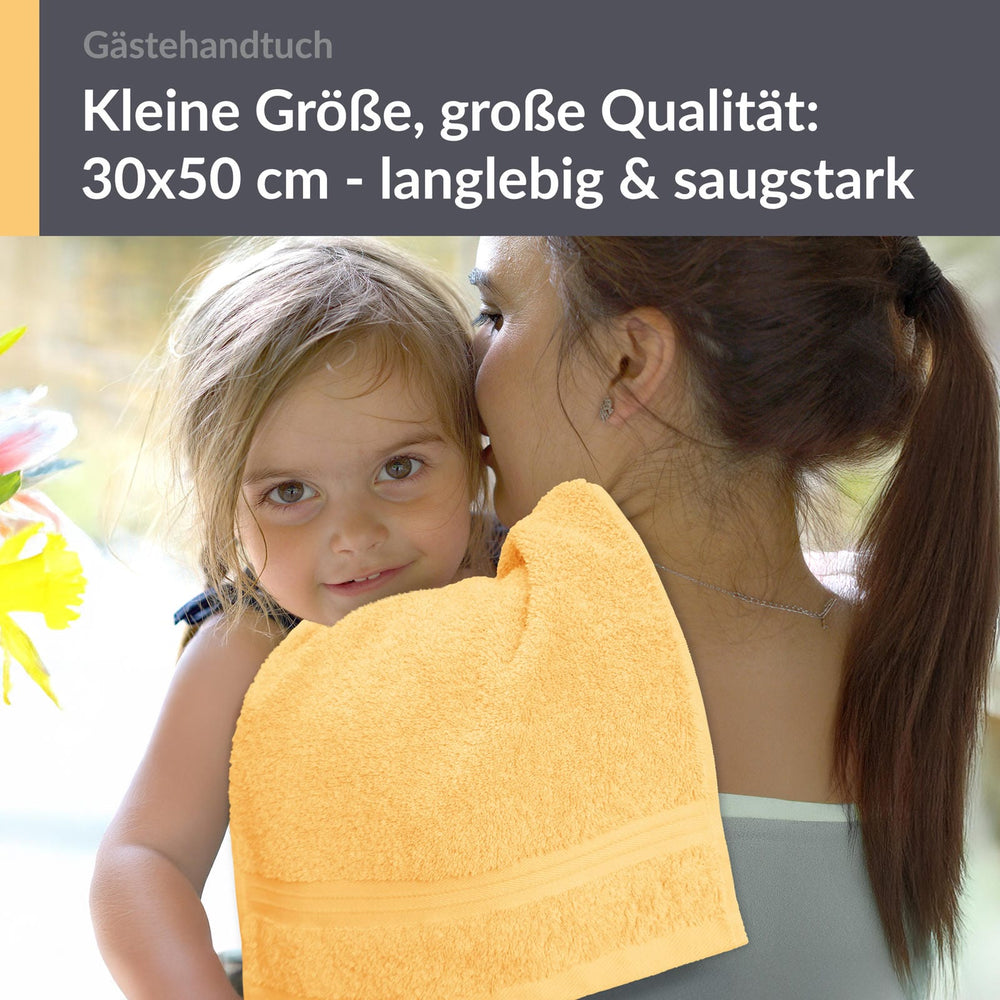 Gästehandtuch 30x50 cm Gelb - Aprikosen