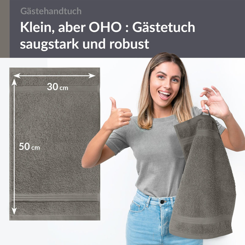 Gästehandtuch 30x50 cm Grau - Dunkel