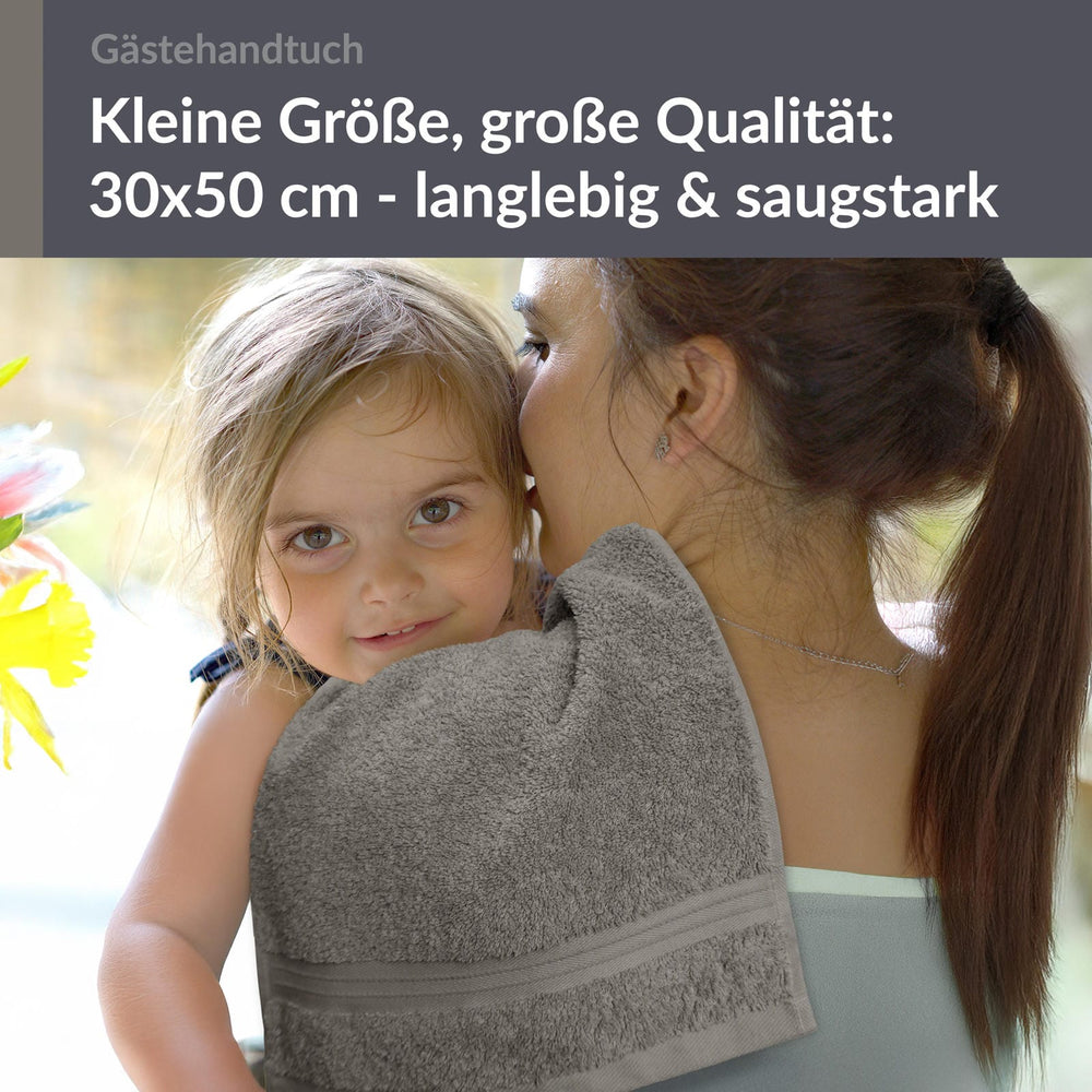 Gästehandtuch 30x50 cm Grau - Dunkel