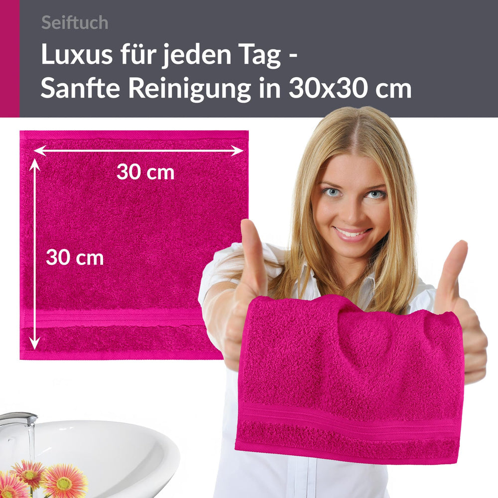 Seiftücher 30x30 cm, 6er Set Waschlappen Pink - Purpur