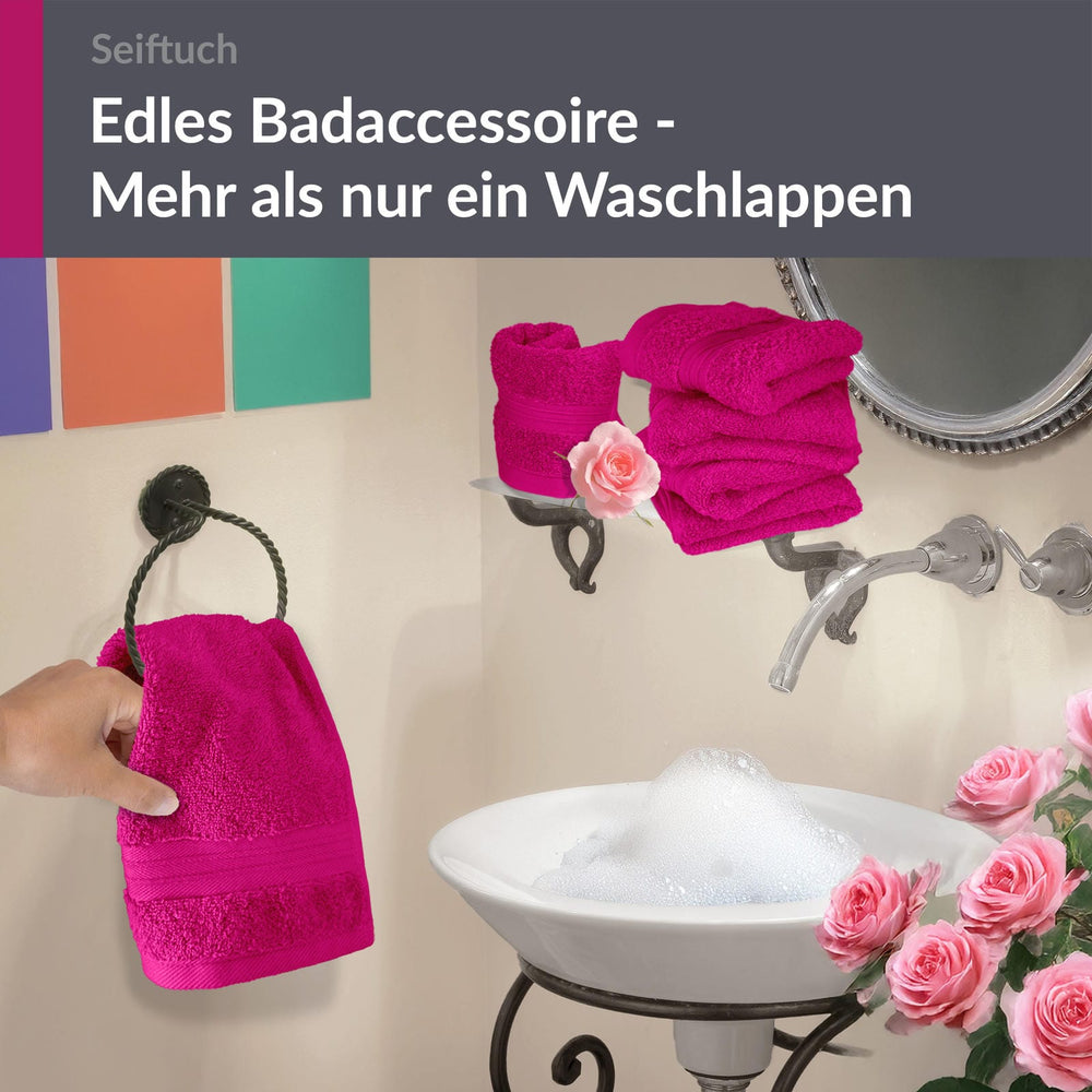Seiftücher 30x30 cm, 6er Set Waschlappen Pink - Purpur