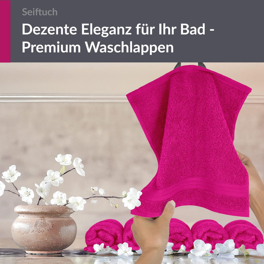 Seiftücher 30x30 cm, 6er Set Waschlappen Pink - Purpur