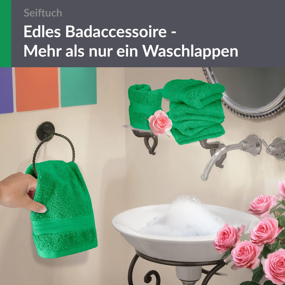 Seiftücher 30x30 cm, 6er Set Waschlappen Grün - Forst